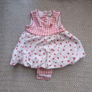 🎀$5 Little Me Pink Gingham Baby Dress Like New